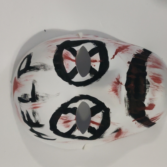 Hand painted OOAK HELP sad creepy mask - Picture 2 of 2
